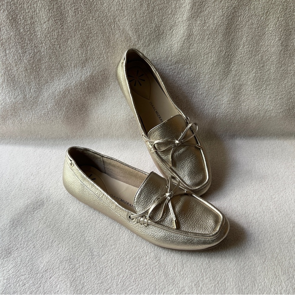 Isaac Mizrahi Anabell Women's Leather Driving Moccasin Gold Size 7.5 M